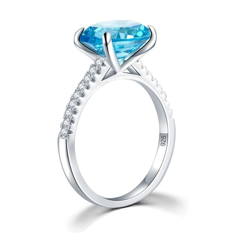 Blue Oval Cut 4 Carat Ring